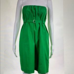 Theory Green Strapless Dress Size 4